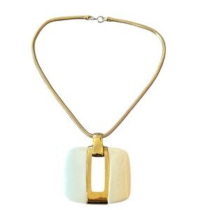 Lanvin Ivory Keyhole Pendant Necklace Vintage